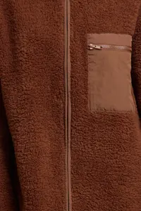 TRENDYOLMİLLA Winter Essentials Brown Thick Fleece Zippered Dog collar with pocket Knitting Sweatshirt - Image 3