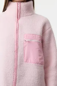 TRENDYOLMİLLA Winter Essentials Light Pink Thick Fleece Zippered Dog collar with pocket Knitting Sweatshirt - Image 5