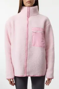 TRENDYOLMİLLA Winter Essentials Light Pink Thick Fleece Zippered Dog collar with pocket Knitting Sweatshirt - Image 6