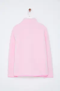 TRENDYOLMİLLA Winter Essentials Light Pink Thick Fleece Zippered Dog collar with pocket Knitting Sweatshirt - Image 9