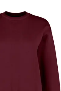 TRENDYOLMİLLA Burgundy Thick Regular/Normal Pattern Crew Neck Basic Knitting Sweatshirt with Fleece Inside - Image 5