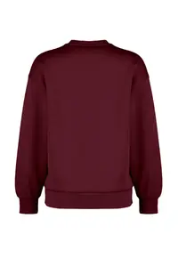 TRENDYOLMİLLA Burgundy Thick Regular/Normal Pattern Crew Neck Basic Knitting Sweatshirt with Fleece Inside - Image 9