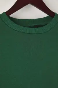 TRENDYOLMİLLA Emerald Green Thick Regular Pattern Crew Neck Basic Knitting Sweatshirt with Fleece Inside - Image 6