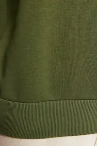 TRENDYOLMİLLA Khaki Thick With Fleece Inside Regular/Normal Pattern Crew Neck Basic Knitting Sweatshirt - Image 5