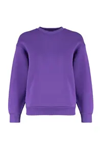 TRENDYOLMİLLA Purple Thick Fleece Inside Regular/Normal Pattern Crew Neck Basic Knitting Sweatshirt - Image 8