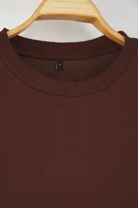 TRENDYOLMİLLA Dark Brown Oversized/Relaxed Cut Crew Neck Thick/Fleece-lined Knitting Sweatshirt - Image 6