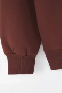 TRENDYOLMİLLA Dark Brown Oversized/Relaxed Cut Crew Neck Thick/Fleece-lined Knitting Sweatshirt - Image 7