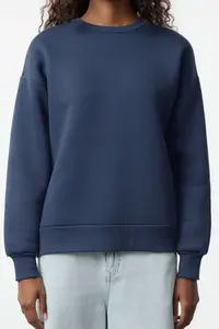 TRENDYOLMİLLA Indigo Plain Oversized/Comfortable Cut Basic Crew Neck Thick/Fleece-lined Knitting Sweatshirt - Image 4