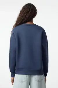 TRENDYOLMİLLA Indigo Plain Oversized/Comfortable Cut Basic Crew Neck Thick/Fleece-lined Knitting Sweatshirt - Image 5