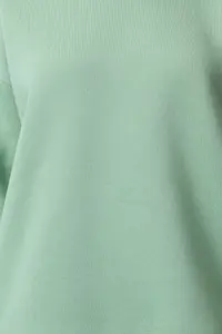 TRENDYOLMİLLA MINT Oversized/Comfortable Cut Basic Crew Neck Thick/Fleece-lined Knitting Sweatshirt - Image 5
