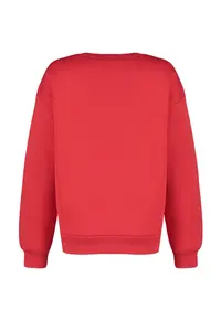TRENDYOLMİLLA Red Oversized/Comfortable Cut Basic Crew Neck Thick/Fleece-lined Knitting Sweatshirt - Image 10