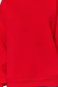 TRENDYOLMİLLA Red Oversized/Comfortable Cut Basic Crew Neck Thick/Fleece-lined Knitting Sweatshirt - Image 6