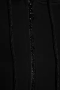 TRENDYOLMİLLA Black Oversized/Comfortable Cut Basic Hooded Thick Fleece Lined Knitting Sweatshirt - Image 9