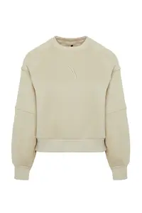 TRENDYOLMİLLA Stone Crew Neck Regular Fit Embroidered Thick Knitting Sweatshirt with Fleece Inside - Image 5