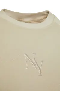 TRENDYOLMİLLA Stone Crew Neck Regular Fit Embroidered Thick Knitting Sweatshirt with Fleece Inside - Image 6