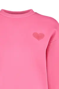 TRENDYOLMİLLA Pink Thick Fleece Inside Chest and Back Embossed Printed Oversized Knitting Sweatshirt - Image 6