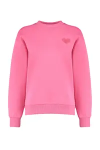 TRENDYOLMİLLA Pink Thick Fleece Inside Chest and Back Embossed Printed Oversized Knitting Sweatshirt - Image 7
