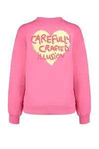 TRENDYOLMİLLA Pink Thick Fleece Inside Chest and Back Embossed Printed Oversized Knitting Sweatshirt - Image 8