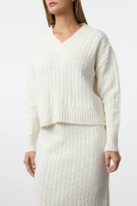 TRENDYOLMİLLA Stone Woolly Hair Knitting Knitwear Top and Bottom Set - Image 3