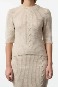 TRENDYOLMİLLA Ecru Soft textured Knitwear Top and Bottom Set - Image 3