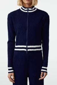 TRENDYOLMİLLA Dark Navy Knitwear Top and Bottom Set - Image 3
