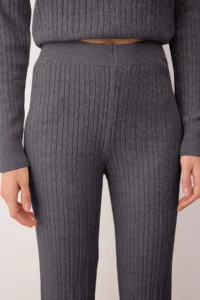 TRENDYOLMİLLA Anthracite Zippered Knitwear Top and Bottom Set - Image 3