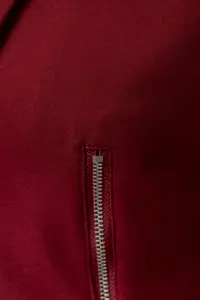 TRENDYOLMİLLA Burgundy Zipper Detailed Weaving Blazer Jacket - Image 5