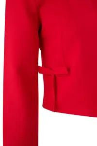 TRENDYOLMİLLA Red Bow/Ribbon Detailed Shirt Collar Crop Weaving New year Blazer Jacket - Image 7