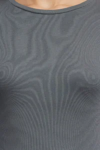 TRENDYOLMİLLA Anthracite Viscose/Soft Fabric Flexible Knitting Blouse with Fingering Detail - Image 3