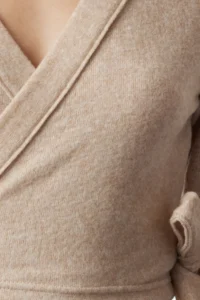 TRENDYOLMİLLA Beige soft Binding Detailed Long Sleeve Knitting Blouse - Image 3