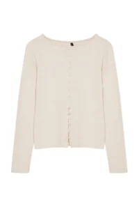 TRENDYOLMİLLA Stone Button Detailed Crew Neck Ribbed Flexible Regular Size Knitting Blouse - Image 6