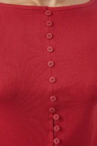 TRENDYOLMİLLA Rejection Button Detailed Crew Neck Ribbed Flexible Regular Size Knitting Blouse - Image 4