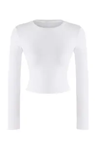 TRENDYOLMİLLA Black-Ecru 2 Sets Package Crop/Short Fitted/Body-Sitting Knitting Blouse - Image 10