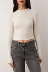 TRENDYOLMİLLA Stone-Dark Brown 2 Sets Package Crop/Short Fitted/Body-Fitting Knitting Blouse - Image 3