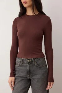 TRENDYOLMİLLA Stone-Dark Brown 2 Sets Package Crop/Short Fitted/Body-Fitting Knitting Blouse - Image 6