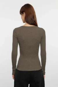 TRENDYOLMİLLA Mink snaps Fitted Ribbed Flexible Knitting Blouse - Image 5