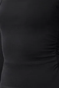 TRENDYOLMİLLA Black Square Neck Drape Detailed Fitted Knitting Blouse - Image 3