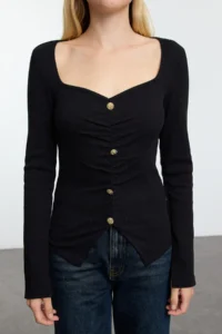 TRENDYOLMİLLA Black  Knitting Blouse - Image 3