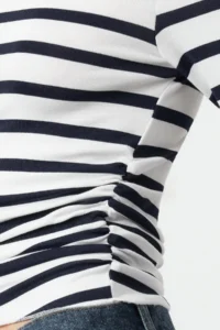 TRENDYOLMİLLA Navy Blue*001 Striped Fitted Flexible Knitting Blouse - Image 3