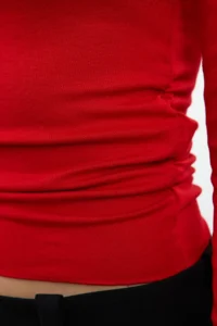 TRENDYOLMİLLA Rejection Viscose/Soft Fabric Fitted Gathering/Drape Detailed Boat Neck Flexible Knitting Blouse - Image 4