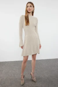 TRENDYOLMİLLA Stone Mini Knitwear A-line Formda Dress - Image 2