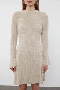TRENDYOLMİLLA Stone Mini Knitwear A-line Formda Dress - Image 3
