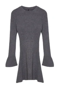 TRENDYOLMİLLA Anthracite Mini Knitwear A-line Formda Dress - Image 6