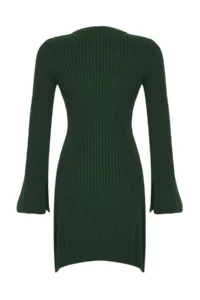 TRENDYOLMİLLA Emerald Green Mini Knitwear A-line Form Dress - Image 6