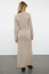 TRENDYOLMİLLA Mink Maxi Knitwear Soft textured Binding Detailed Dress - Image 5