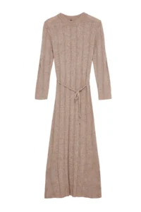 TRENDYOLMİLLA Mink Maxi Knitwear Soft textured Binding Detailed Dress - Image 6