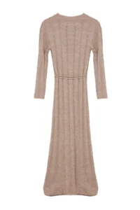 TRENDYOLMİLLA Mink Maxi Knitwear Soft textured Binding Detailed Dress - Image 7