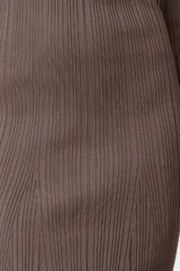 TRENDYOLMİLLA Mink Plain Midi Basic Carmen Collar Knit Dress - Image 3