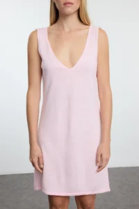 TRENDYOLMİLLA Pink Mini Knitwear Basic Cardigan-Dress - Image 3