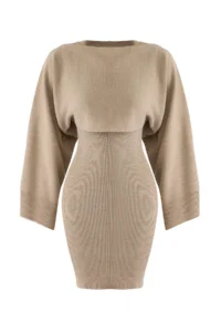 TRENDYOLMİLLA Beige Mini Knitwear Bolero-Dress Set - Image 7